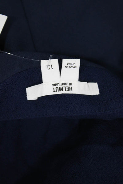 Helmut Helmut Lang Womens Sheath Dress Dark Blue V Neck Short Sleeve Size 12