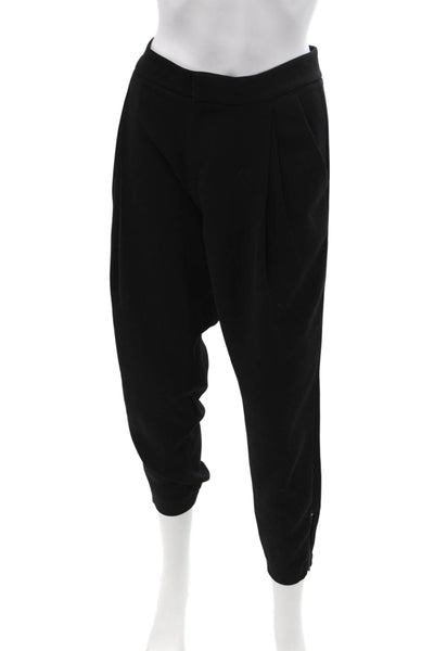 Vince Unisex Cropped Jogger Pants Black Polyester Size 8