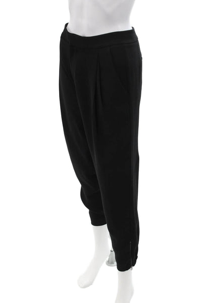 Vince Unisex Cropped Jogger Pants Black Polyester Size 8