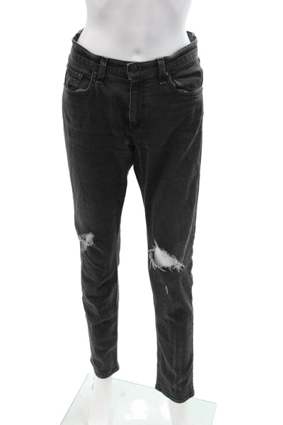 Rag & Bone Jean Unisex Skinny Tapered Dark Gray Mid-Rise Jeans Size 30