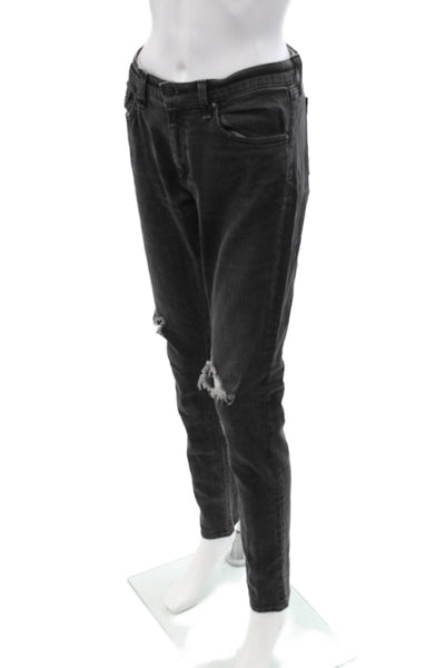 Rag & Bone Jean Unisex Skinny Tapered Dark Gray Mid-Rise Jeans Size 30