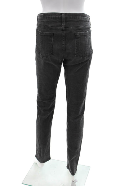 Rag & Bone Jean Unisex Skinny Tapered Dark Gray Mid-Rise Jeans Size 30