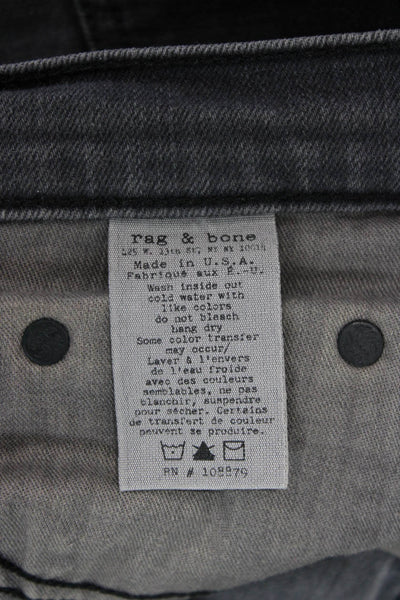 Rag & Bone Jean Unisex Skinny Tapered Dark Gray Mid-Rise Jeans Size 30