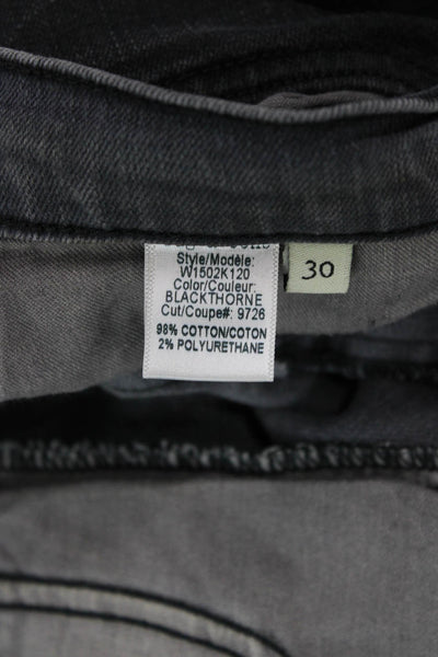 Rag & Bone Jean Unisex Skinny Tapered Dark Gray Mid-Rise Jeans Size 30