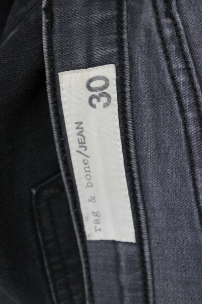 Rag & Bone Jean Unisex Skinny Tapered Dark Gray Mid-Rise Jeans Size 30