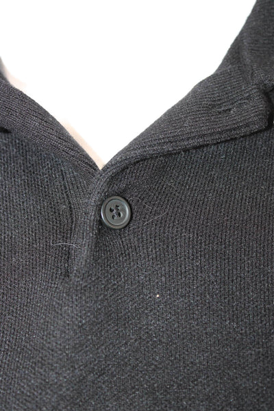 Zara Women Collared Pullover Sweater Black Viscose Polyester Long Sleeve Size S