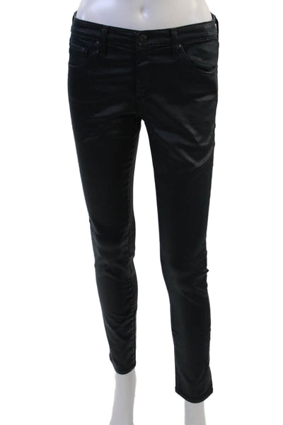 AG Womens Black Skinny Ankle Mid Rise Jeans Size 27