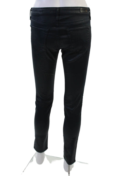 AG Womens Black Skinny Ankle Mid Rise Jeans Size 27