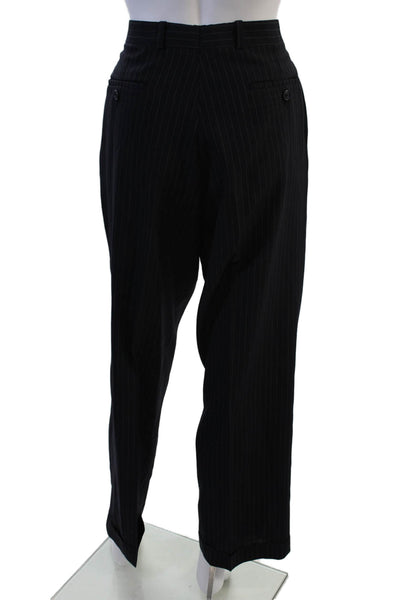 Michael Kors Mens Dress Pants Black Wool Striped Button Size 30