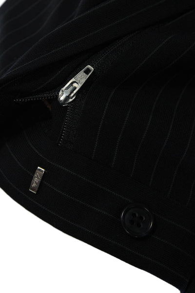 Michael Kors Mens Dress Pants Black Wool Striped Button Size 30