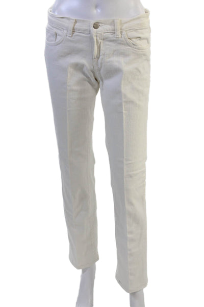 J Brand Womens White Straight Jeans Mid Rise 98% Cotton Size 26