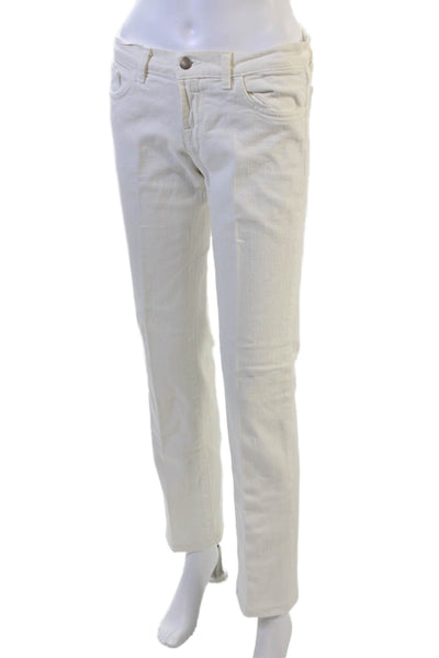 J Brand Womens White Straight Jeans Mid Rise 98% Cotton Size 26