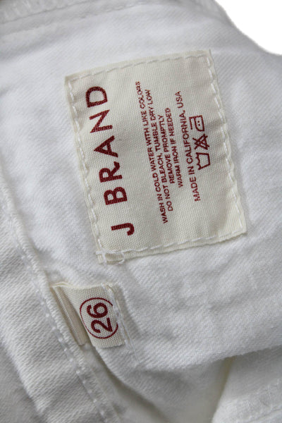 J Brand Womens White Straight Jeans Mid Rise 98% Cotton Size 26