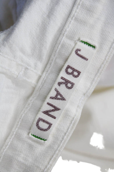 J Brand Womens White Straight Jeans Mid Rise 98% Cotton Size 26