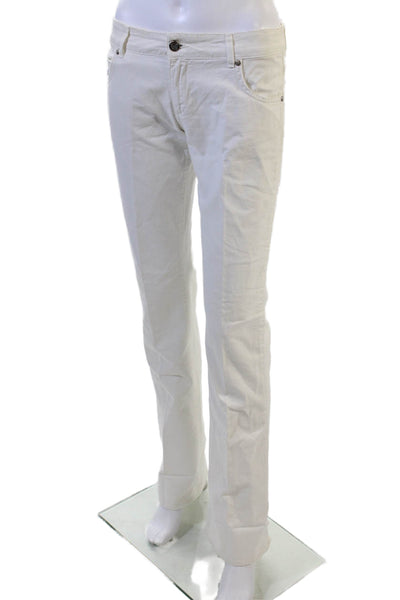 Just Cavalli Women Chino Pants White Cotton Designer 29in Size 26