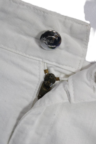 Just Cavalli Women Chino Pants White Cotton Designer 29in Size 26