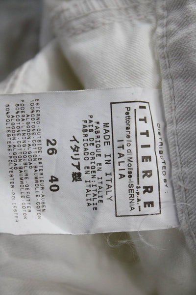 Just Cavalli Women Chino Pants White Cotton Designer 29in Size 26