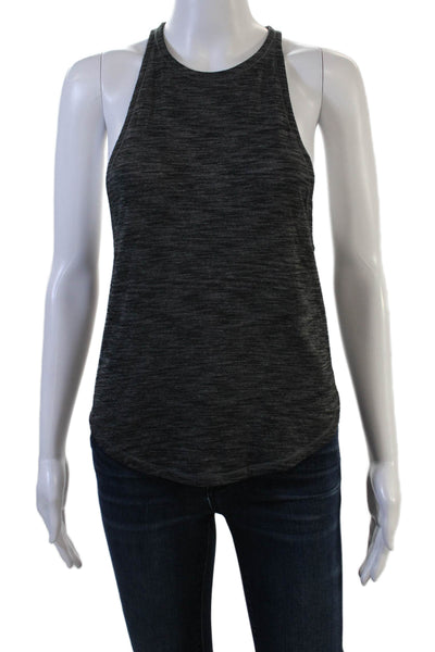Lululemon Women Basic High Neck Dark Gray Polyester Blend Tank Size 4