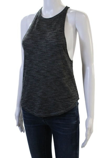 Lululemon Women Basic High Neck Dark Gray Polyester Blend Tank Size 4