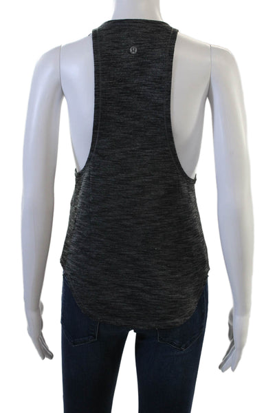Lululemon Women Basic High Neck Dark Gray Polyester Blend Tank Size 4