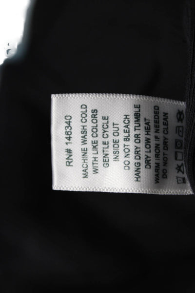 Amo Women Basic Black Cotton Crew Neck Button Up Sweater Long Sleeve Size S