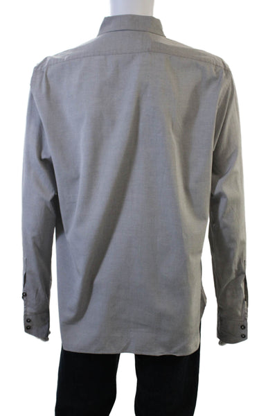 Rag & Bone Mens Button Front Long Sleeve Collared Shirt Gray Cotton Size XL