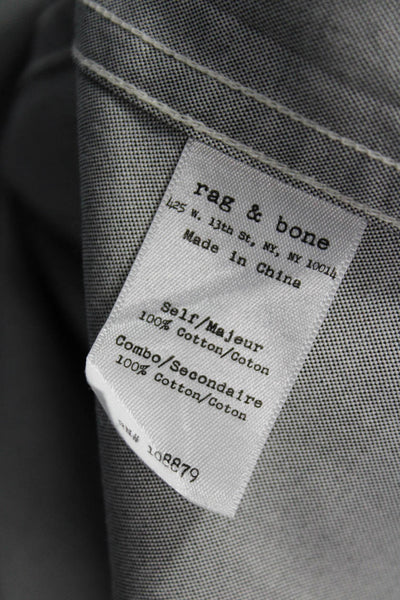 Rag & Bone Mens Button Front Long Sleeve Collared Shirt Gray Cotton Size XL