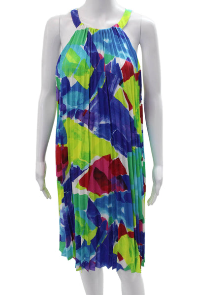 Lauren Ralph Lauren Women Trapeze Swing Dress Blue Print Sleeveless Size 16