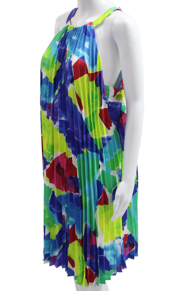 Lauren Ralph Lauren Women Trapeze Swing Dress Blue Print Sleeveless Size 16