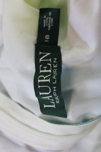 Lauren Ralph Lauren Women Trapeze Dress Blue Geometric High Neck Size 18