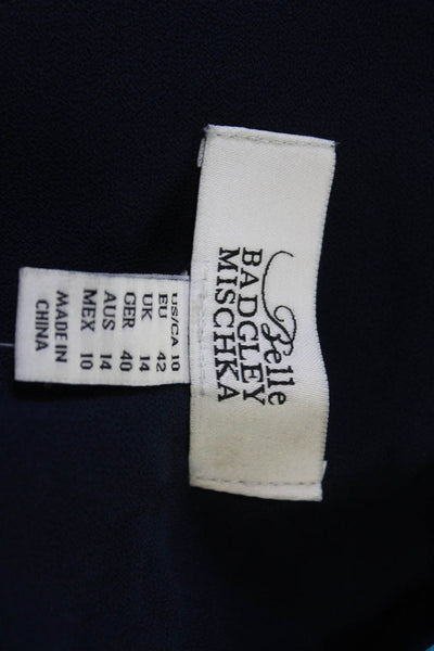 Belle Badgley Mischka Womens Maxi Tank Dress Dark Blue Sleeveless Zip Size 10