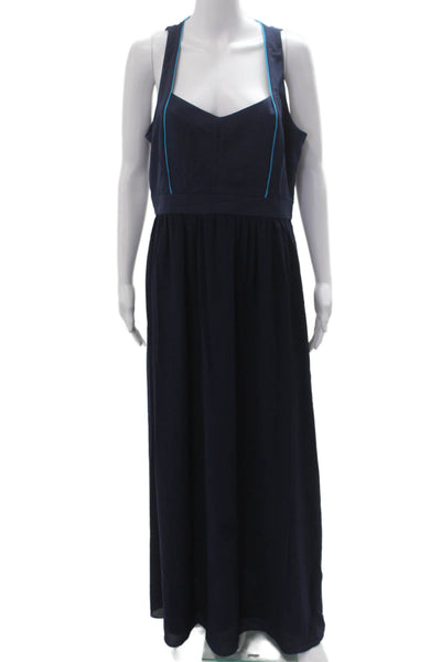 Belle Badgley Mischka Womens Maxi Dress Dark Blue Sleeveless Size 12