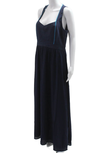 Belle Badgley Mischka Womens Maxi Dress Dark Blue Sleeveless Size 12