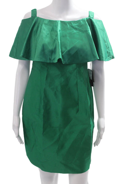 Adrianna Papell Women Sheath Green Knee Length Dress Zip Size 6