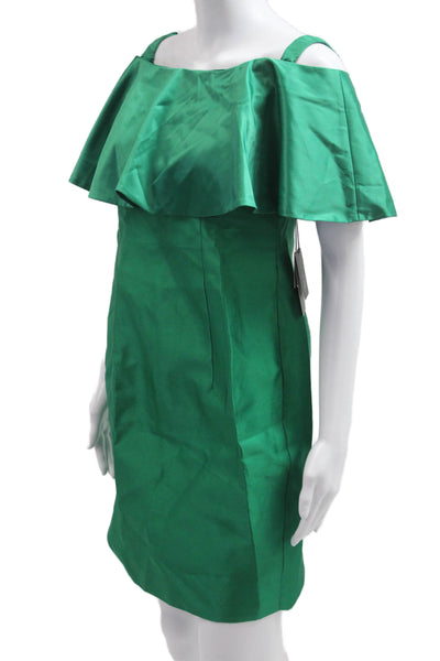Adrianna Papell Women Sheath Green Knee Length Dress Zip Size 6