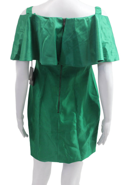 Adrianna Papell Women Sheath Green Knee Length Dress Zip Size 6