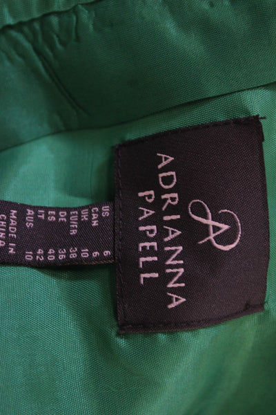 Adrianna Papell Women Sheath Green Knee Length Dress Zip Size 6