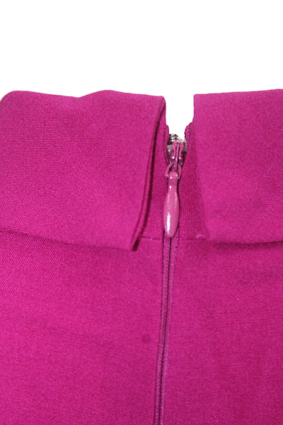 Tahari Levine Women A-Line Fit & Flare V-Neck Short Sleeve Purple Dress Size 8P