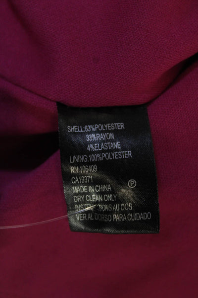 Tahari Levine Women A-Line Fit & Flare V-Neck Short Sleeve Purple Dress Size 8P