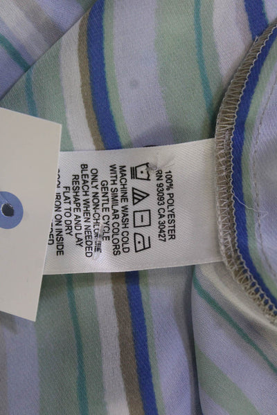Nic + Zoe Womens Tunic Blue Striped V Neck Long Sleeve Button Up Size 1X