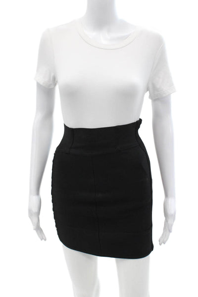 House Of CB Womens Black Bandage Mini Pencil Skirt Size S