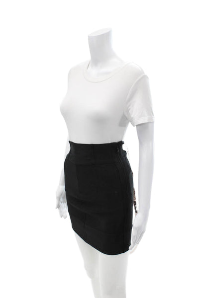 House Of CB Womens Black Bandage Mini Pencil Skirt Size S