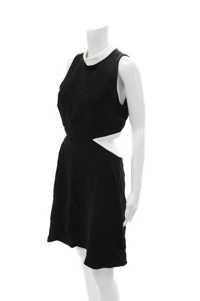 Rachel Zoe Women Fit & Flare Dress Black Sleeveless Mock Neck Zip Size 10