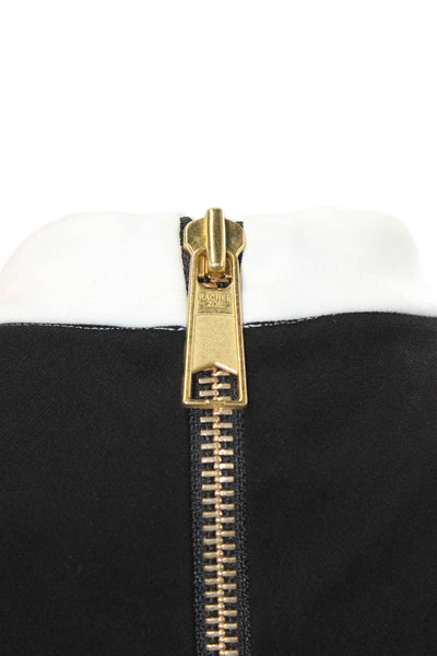 Rachel Zoe Women Fit & Flare Dress Black Sleeveless Mock Neck Zip Size 10