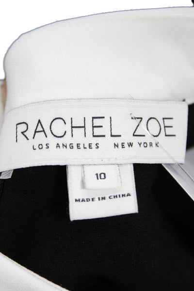 Rachel Zoe Women Fit & Flare Dress Black Sleeveless Mock Neck Zip Size 10