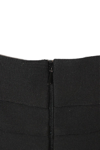 Carmen Marc Valvo Women Fit & Flare Tank Dress Black Square Neck Zip Size 10