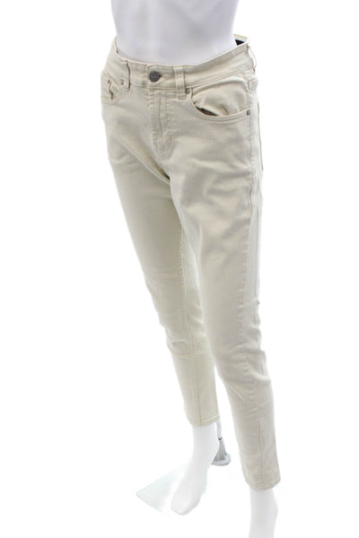 Lefties Unisex Beige Ankle Cropped High Rise Jeans Size 38