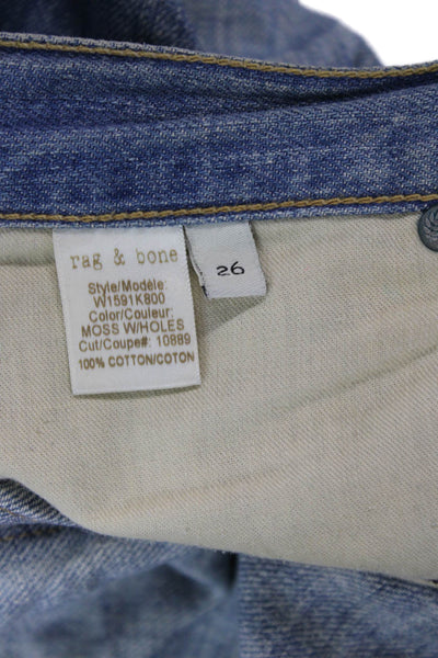 Rag & Bone Unisex Cropped Straight Jeans Blue Size 26