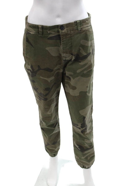 Pull & Bear Mens Cargo Jogger Pants Green Camouflage Size 38