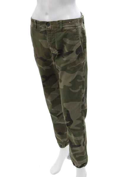 Pull & Bear Mens Cargo Jogger Pants Green Camouflage Size 38